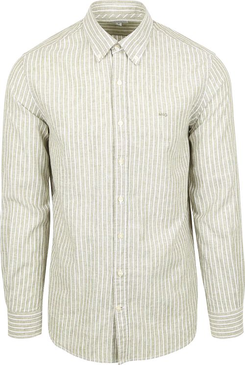 McGregor Chemise Linen Blend Rayures Vert Product