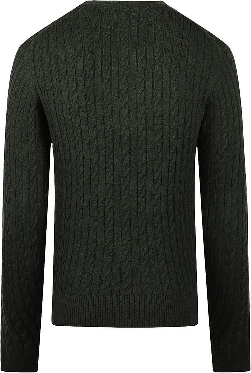 McGregor Cable Pullover Merino Wool Melange Dark Green Product / Achterkant