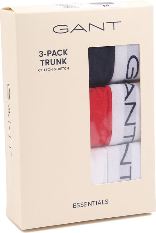 Gant Boxershorts 3-Pack Rood Verpakking