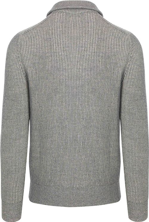 Marc O'Polo Halfzip Rib Grey Product / Achterkant