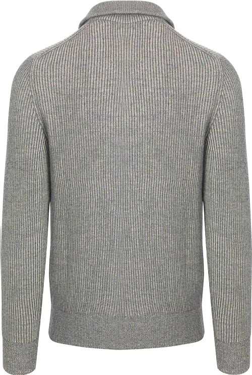 Marc O'Polo Halfzip Rib Grey Product / Achterkant