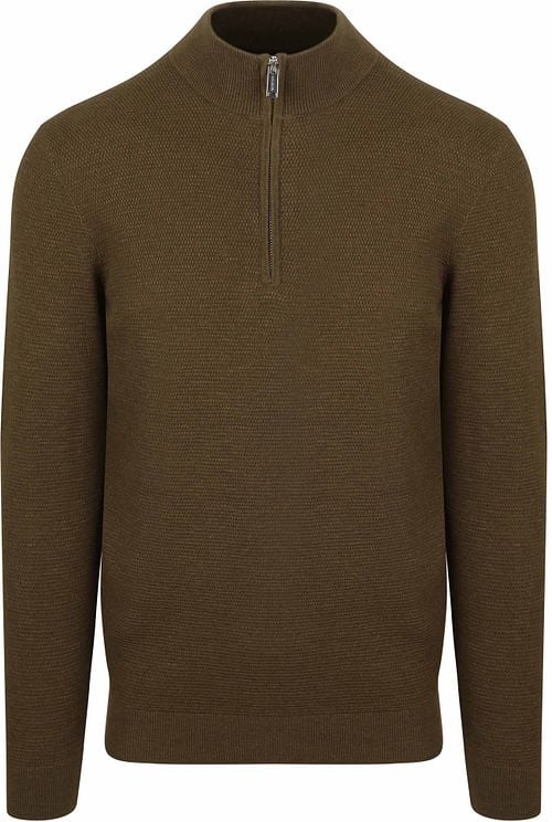 Profuomo Half Zip Pullover Structure Dark Green Product