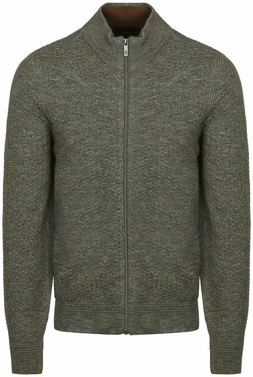 State Of Art Strickjacke Structure Melange Grün
