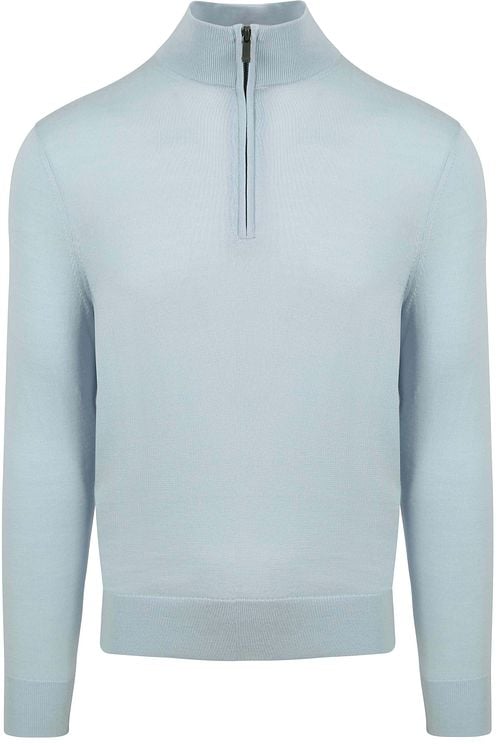 Suitable Merino Half Zip Trui Lichtblauw Product