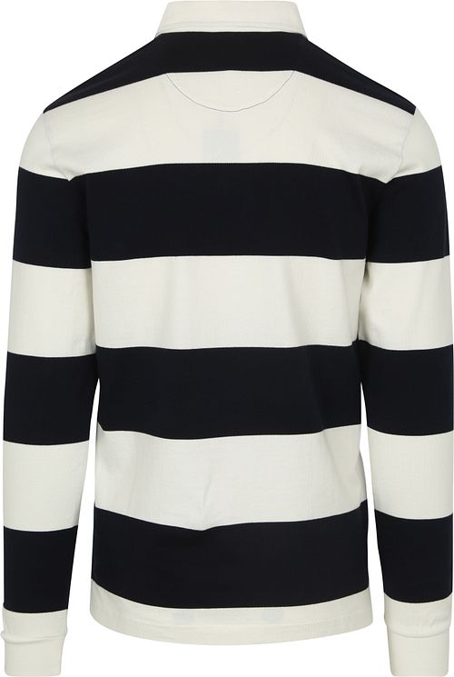 Steppin' Out Rugby Polo Rayures Marine Blanche Product / Achterkant