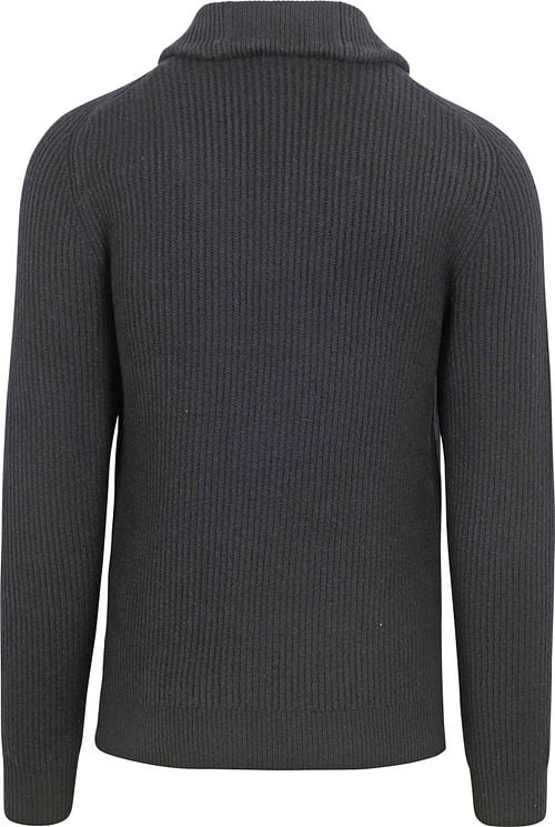 No Excess Half Zip Pullover Two Coloured Melange Black Product / Achterkant