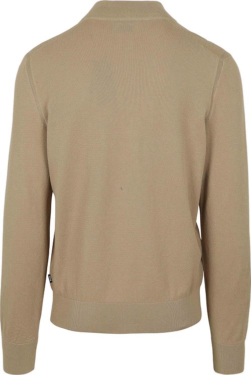 BOSS Pull Ebrando-P Demi-Zip Beige Product / Achterkant