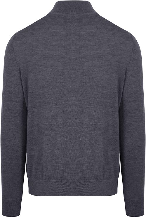 King Essentials The Michael Half Zip Pull Merino Anthracite Product / Achterkant