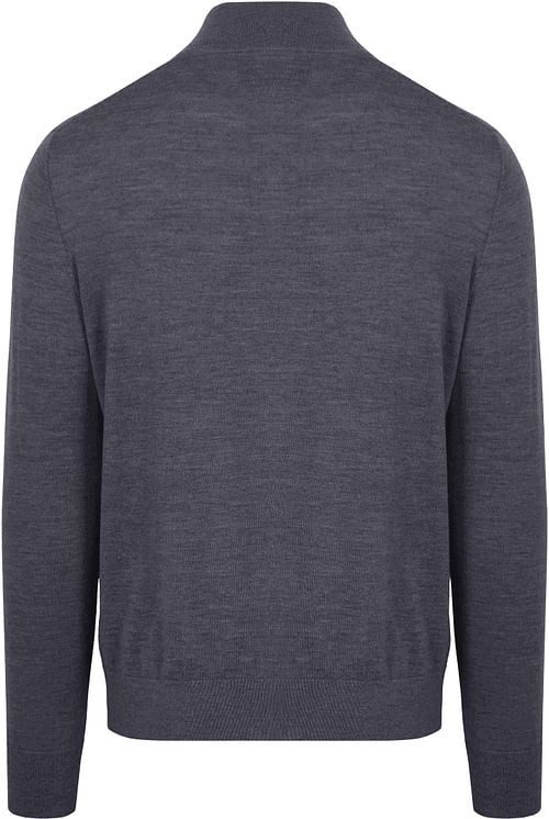King Essentials The Michael Half Zip Pull Merino Anthrazit Product / Achterkant