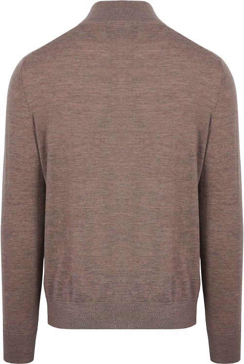 King Essentials The Michael Half Zip Pull Merino Braun Product / Achterkant
