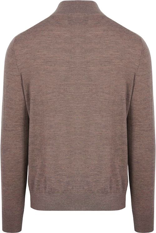 King Essentials The Michael Half Zip Pull Merino Bruin Product / Achterkant