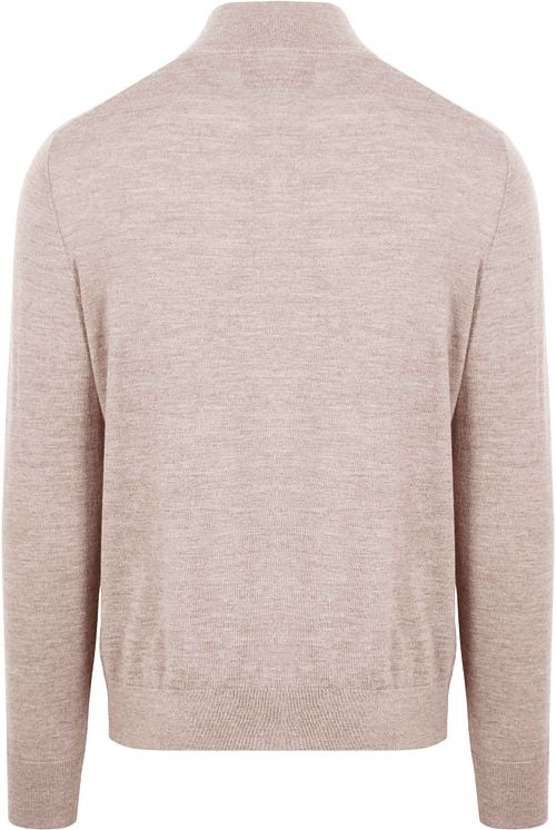 King Essentials The Michael Half Zip Pull Merino Greige Product / Achterkant