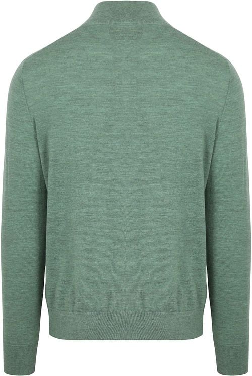 King Essentials The Michael Half Zip Pull Merino Grün Product / Achterkant