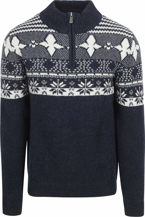 Suitable Odde Half Zip Pullover Wool Blend Navy Product