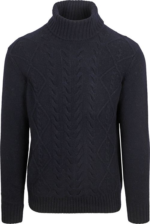 Suitable Turtleneck Cable Wool Navy Product