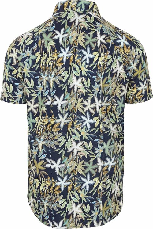 Desoto Short Sleeve Jersey Hemd Botanic Print Navy Product / Achterkant