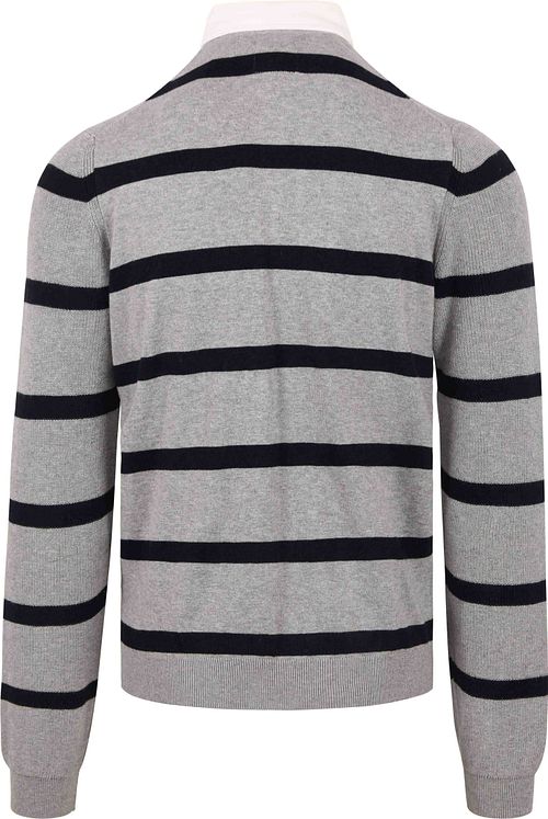 NZA Polo Cheviot Stripes Grey Product / Achterkant