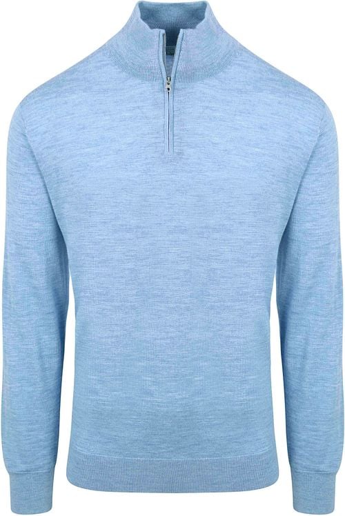 King Essentials The Michael Half Zip Pull Merino Light Blue Product
