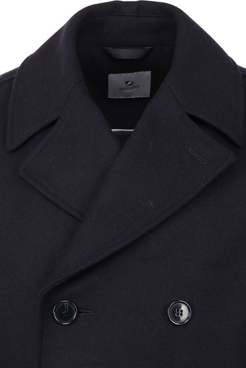 Suitable Prestige Coat Nathan Wol Blend Donkerblauw Product / Detail