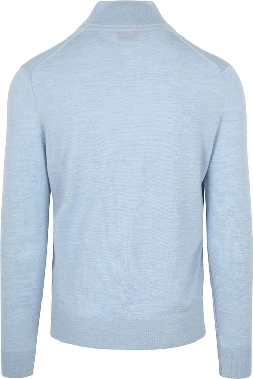 Suitable Merino Half Zip Trui Lichtblauw Product / Achterkant