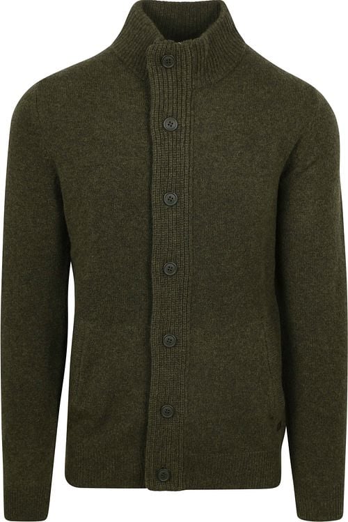 Barbour Zip Cardigan Lambswool Dark Green Product