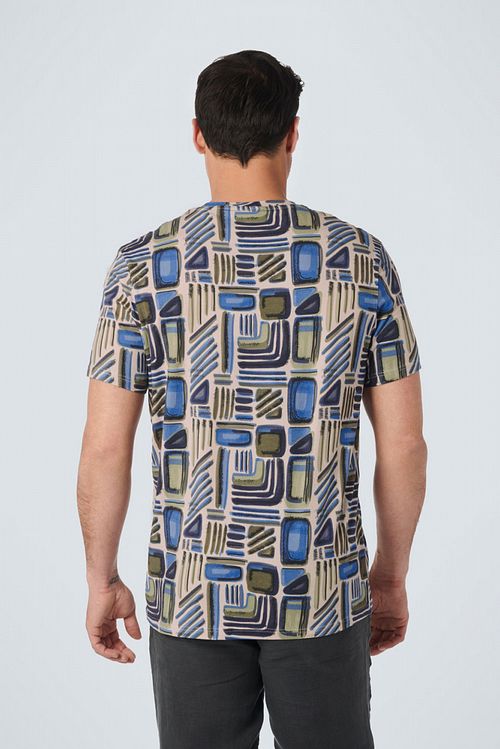 No Excess T-Shirt Druck Blau Model / Achterkant