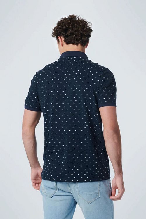 Polo No-Excess imprimé bleu foncé Model / Achterkant