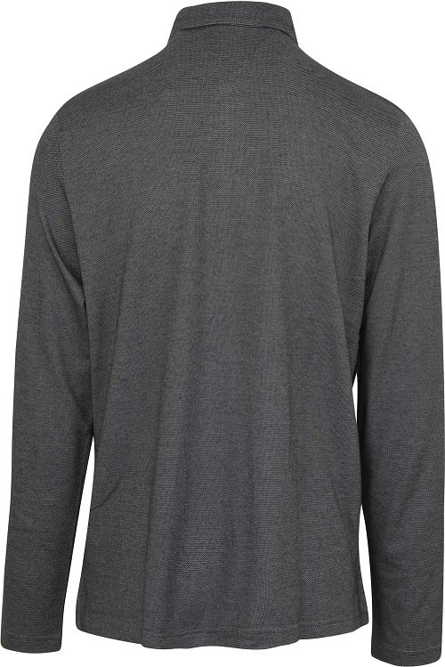 Brax Polo Mélangé Manches Longues Noir Product / Achterkant