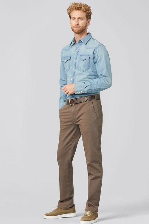 Meyer Pants Roma Brown Model / Voorkant