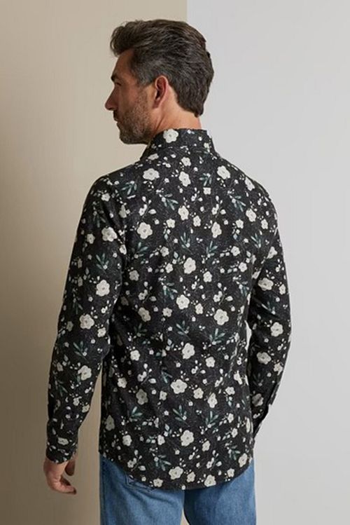 Vanguard Shirt Flowers Black Model / Achterkant