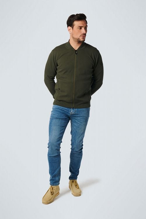 No Excess Cardigan Jacquard Vert Foncé Model / Voorkant