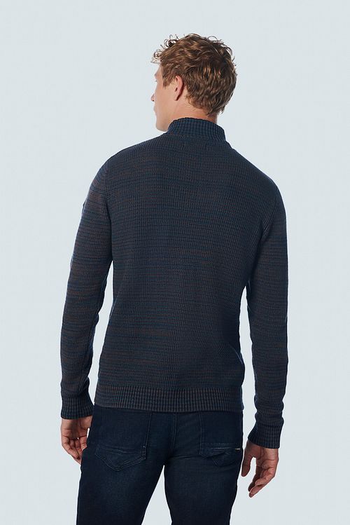 No Excess Mocker Pullover Navy Melange Model / Achterkant