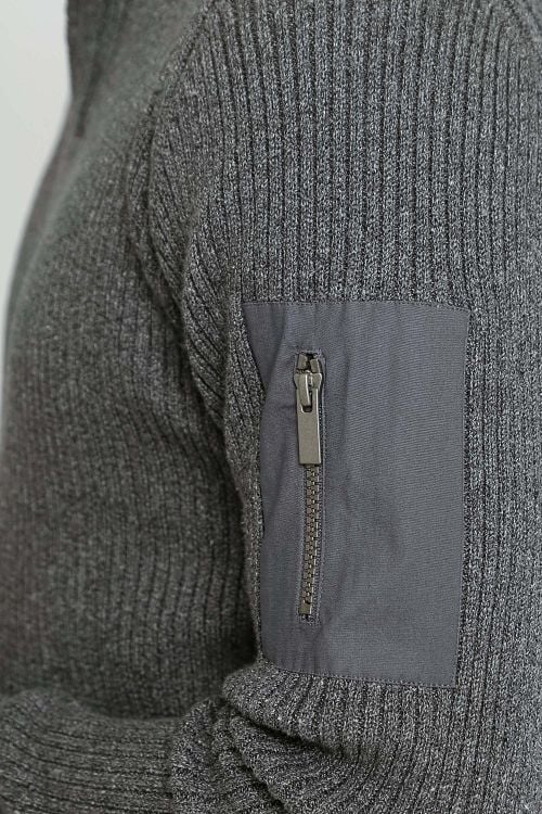 Suitable Mou Half Zip Trui Antraciet Model / Detail