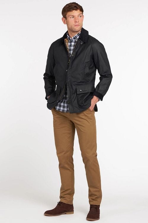 Barbour Ashby Wax Jas Navy Model / Voorkant