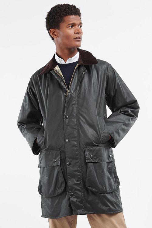 Barbour Border Wax Jacket Green Model / Voorkant