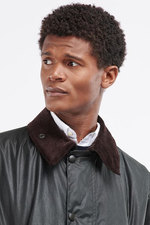 Barbour Border Wax Jas Groen Model / Detail