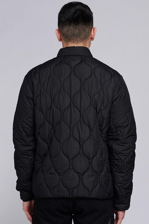 Barbour International Accelerator Race Quilt Jack Black Model / Achterkant