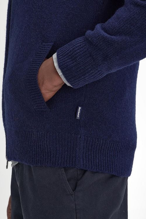 Barbour Talder Zip Cardigan Wool Dark Blue Product / Detail
