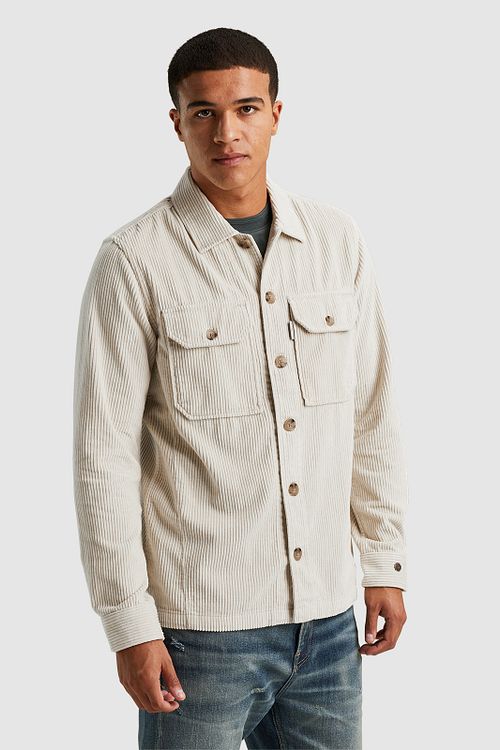 Cast Iron Overshirt Corduroy Ecru Model / Voorkant