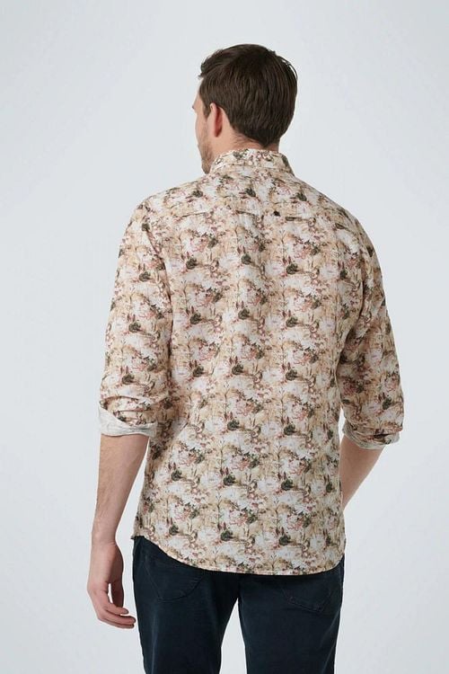 No Excess Linnen Overhemd Bloemenprint Multicolour Model / Achterkant