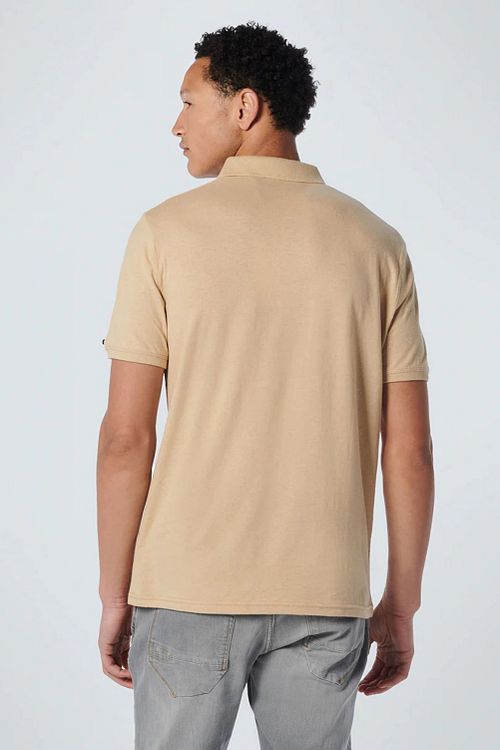 No Excess Polo Linen Beige Model / Achterkant