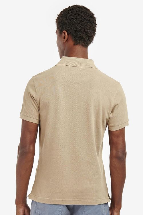 Barbour Tartan Pique Polo Shirt Beige Model / Achterkant