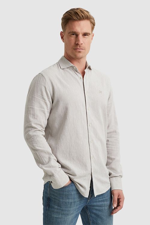 Vanguard Shirt Linen Beige Model / Voorkant