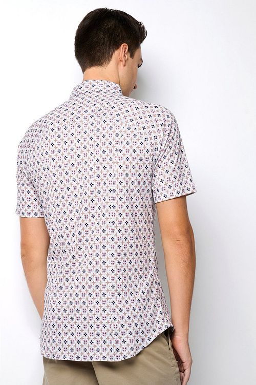 Desoto Short Sleeve Jersey Shirt Print Beige Model / Achterkant