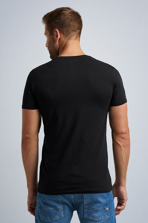 PME Legend Basic T-shirt 2-Pack V-Neck Black Model / Achterkant