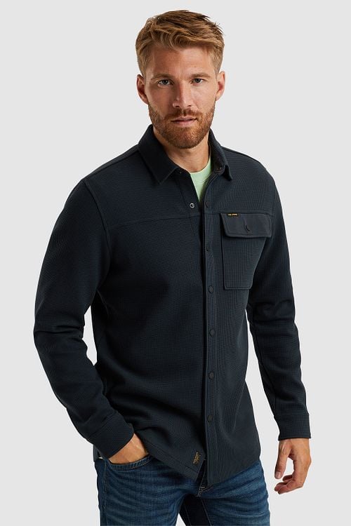 PME Legend Overshirt Waffle Navy Model / Voorkant