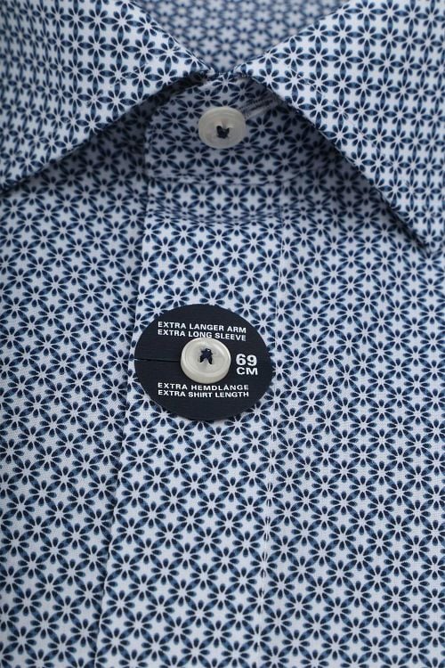 Olymp Luxor Overhemd Extra Lange Mouw Bloemenprint Blauw Product / Detail