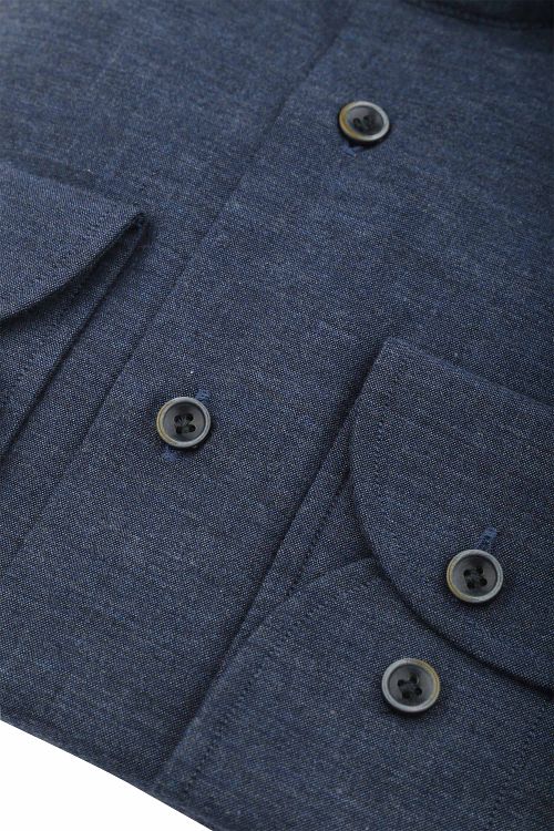 Profuomo Shirt Flannel Bleu Foncé Product / Detail