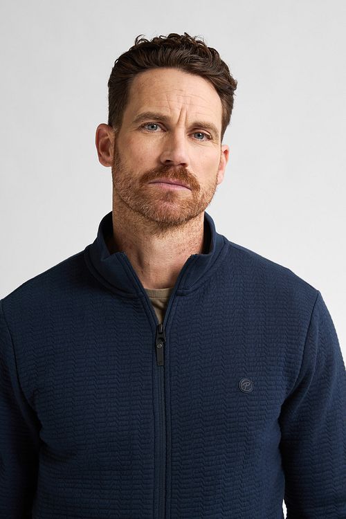 Petrol Cardigan Starboard Navy Model / Voorkant