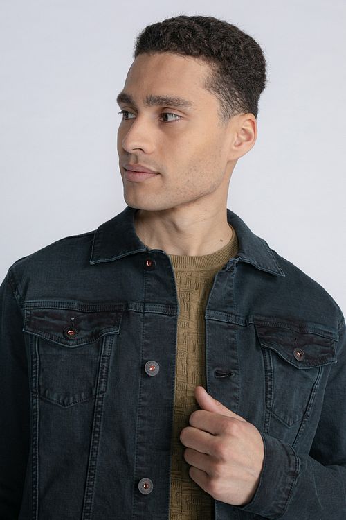 Petrol Denim Jack Navy Model / Detail